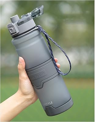 Bouteille d'eau tecom étanche 1 l tritan usa sans bpa avec shaker protéiné