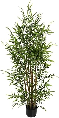 Yatai bambou artificiel presque naturel, plante de bambou artificielle de 1,6 m de hauteur, fausses plantes en pot dans un pot en plastique pour la maison, le bureau, l'intérieur et l'extérieur, plantes en plastique. Diaytar Sénégal : Le choix, la qualité, l'économie réunis