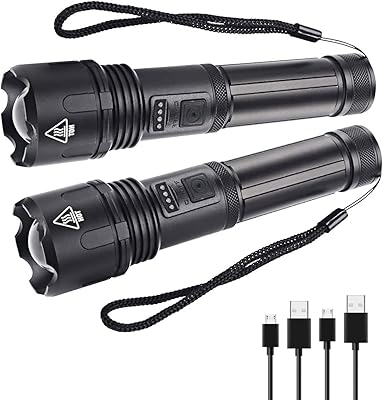 Lampe de poche zoomable étanche rechargeable xhp50 5 modes d'éclairage extérieur portable