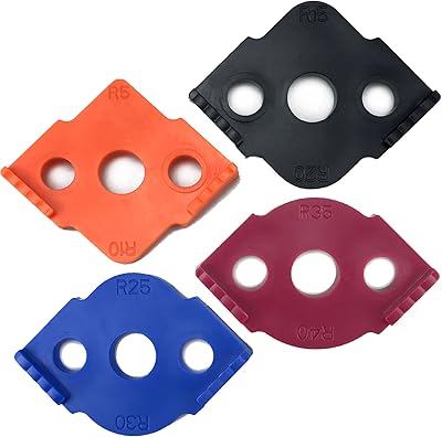 Revhq lot de 4 modèles de toupie à rayon routage d'angle des coins