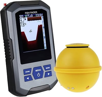 Capteur sonar de poisson sans fil 125khz, fréquence 45m/147 pieds, fonction d'alerte