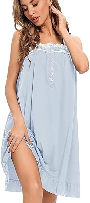 Chemise de nuit sans manches pour femmes chemise en coton douce