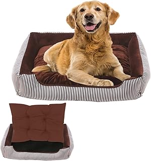 Lit pour chien pour grands chiens chats canapé pour animaux de compagnie lit pour chiot avec coussin amovible lit pour chenil pour gros chat, chiens adultes de taille moyenne et grande, matelas de couchage pour chiot chaton, intérieur et extérieur, lit doux antidérapant pour animaux de compagnie. Diaytar : Votre destination shopping préférée au Sénégal