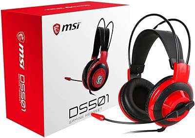 Casque de jeu msi avec microphone, amélioration du son surround virtuel 7.1, système