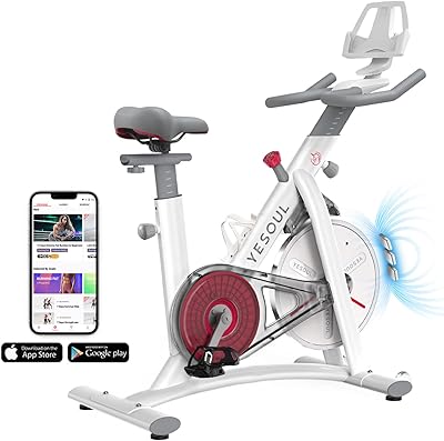 Vélo d'exercice d'intérieur bluetooth yesol s3, vélo connecté intelligent avec moniteur de fréquence