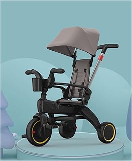 Tricycle pliant gt-wheel deluxe pour enfants de 10 mois à 3 ans (gris)