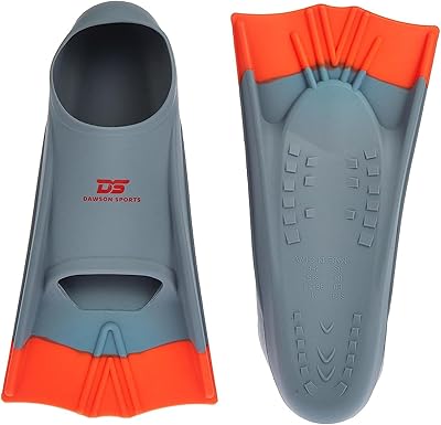 Palmes de natation dawson sports speed ​​​​​​pour natation, grises et rouges, taille uk