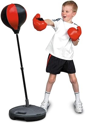 Sac de boxe velocity toys gym avec paire de gants, hauteur réglable