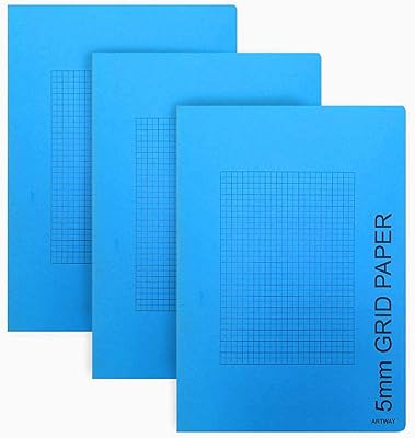 Cahier et graphiques artway a4 5 mm en papier quadrillé pack de 3