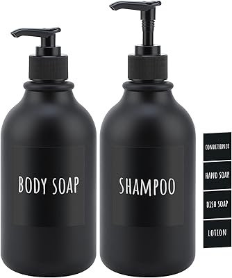 Distributeur de shampoing sigbeauty noir mat flacon pompe vide rechargeable de 169 oz
