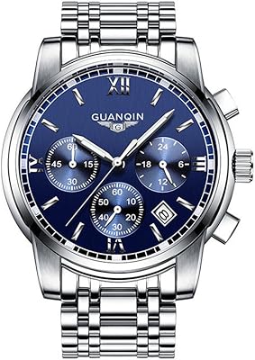 Montre de sport analogique à quartz pour hommes modernes, acier inoxydable, design luxueux