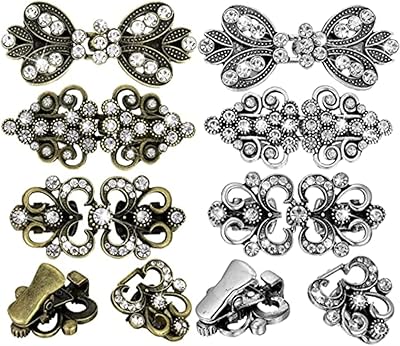 Clips abaya tourbillonnants vintage, clip de cardigan classique en strass, col châle, pince
