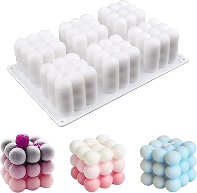Moules à bougies cubes spark skies 6 moules 3d en silicone pour la fabrication
