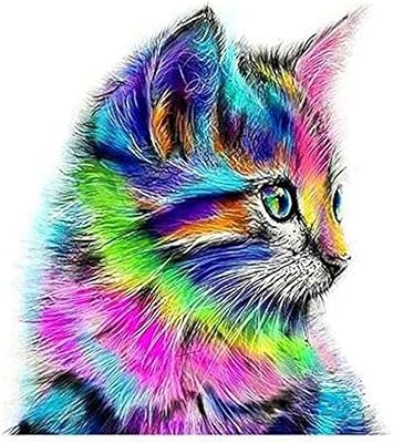 Un tableau design chat coloré que vous pouvez décorer vous-même avec un ensemble