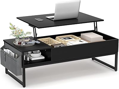 Table basse hiplus avec rangement table centrale en bois cadre en métal