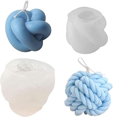 Moules à bougies boules moules 3d en silicone paquet de 2 boules laine