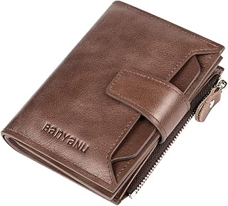 Portefeuille élégant en cuir véritable pour hommes avec blocage rfid portefeuille