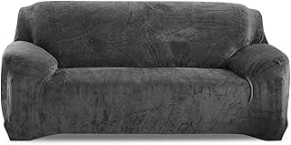 Housses de canapé élastiques petcute housses de canapé 3 places en velours épais housses de canapé gris foncé. Diaytar : L'excellence du service, la douceur des prix
