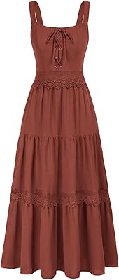 Robe d'été longue superposée renaissance avec poche pour femme