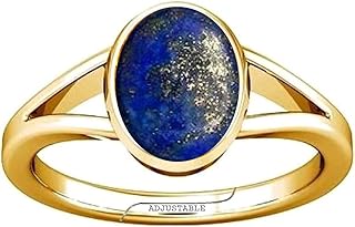 Bague divya shakti réglable panchdhatu en lapis-lazuli de 325 à 350 carats