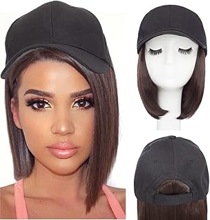 Chapeau hairro avec cheveux attachés pour femmes, perruque de chapeau de baseball, coiffure