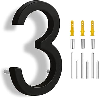Aceart 5.7" numéros de maison pour extérieur en métal zinc, numéro d'adresse flottant moderne pour maisons, noir #3. Shopping en ligne au Sénégal ? Pensez Diaytar !