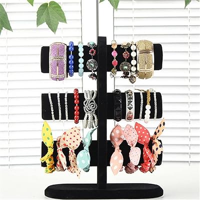 Xxxdxdp présentoir à bijoux à 3 niveaux bracelet en velours montre bracelet présentoir