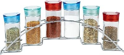 Bocaux à épices home smart | ensemble de 7 bouteilles en verre