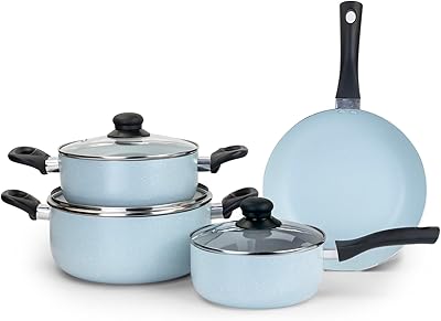 Batterie de cuisine wilson 7 pièces en aluminium antiadhésif avec revêtement