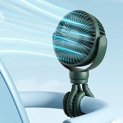 Jisulife mini ventilateur de poussette à clipser pour bébé, ventilateur portable 4000 mah