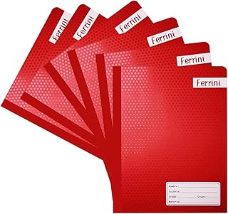 Cahier cousu professionnel ferrari, 100 feuilles, paquet de 6, rouge