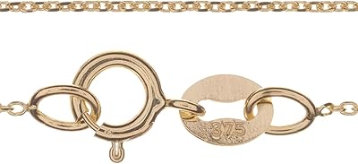 Collier chaîne d'ancre en or véritable 9 carats markelles pour femme - 0,8