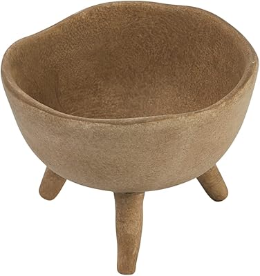 Pot de plante en argile brûlée avec pieds, grande taille 4 pouces, couleur