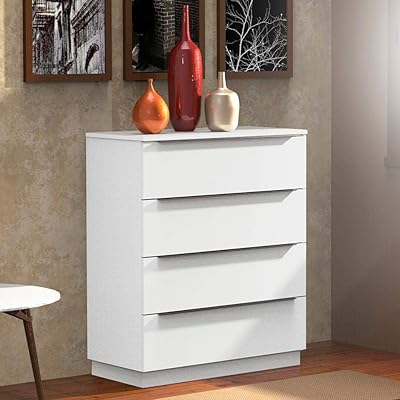 Commode à tiroirs moderne en bois madisa, 80 x 95 x 40 cm