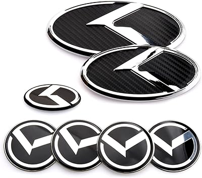 7 pièces atimax insignes d'emblème de coffre avant noirs badges logo k