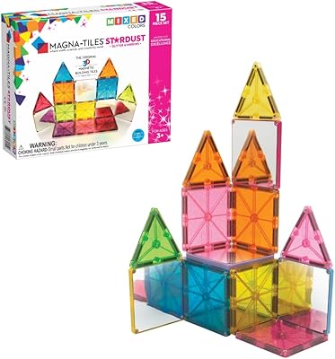 Collection magna tiles stardust, carreaux de construction magnétiques originaux primés, créatifs et éducatifs, approuvés par la vapeur, paillettes et miroir, multicolores, 18915. Diaytar Sénégal : Le choix, la qualité, l'économie réunis
