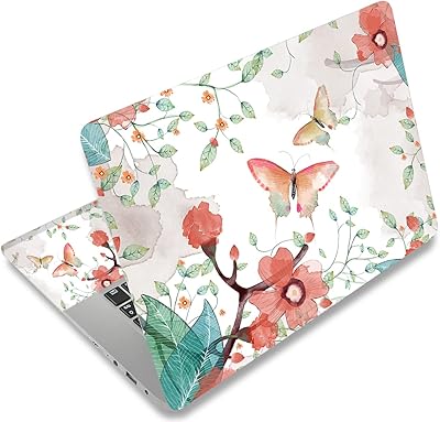 Housse de protection adhésive pour ordinateur portable et notebook, convient aux tailles 12 13 13,3 14 15 15,4 15,6 pouces, facile à installer, à retirer et à changer de motif (fleurs papillons). Des produits authentiques à prix réduits sur Diaytar Sénégal