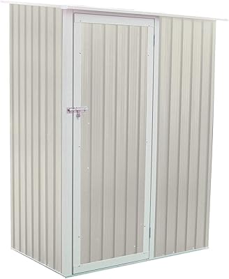 Abri de rangement extérieur en métal cameltough, 4,7 x 3 pieds, abri de jardin en métal. parfait pour ranger les outils de jardin, les outils de jardin, l'abri de rangement d'outils pour la cour, la pelouse, l'arrière-cour avec garantie, beige, ct-642. Diaytar : Qualité professionnelle, prix grand public