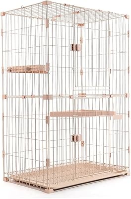Cage pour animaux de compagnie villa pour chats à deux étages avec fil