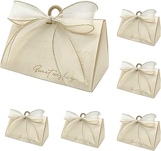 20 pièces boîtes à bonbons de mariage, boîtes à dragées de mariage beiges