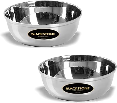 Bol mélangeur et de service blackstone en acier inoxydable pour cuisine, lot