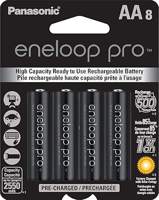 Batteries rechargeables ni-mh haute capacité panasonic enelop pro aa, paquet de 8