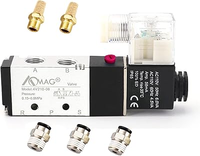 Électrovanne pneumatique aomg pt 1/4 pouces 4v210-08 ac 110v à bobine unique, commande