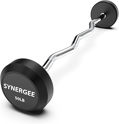 Barre courbe fixe synergy easy avec poids en caoutchouc - poids fixe