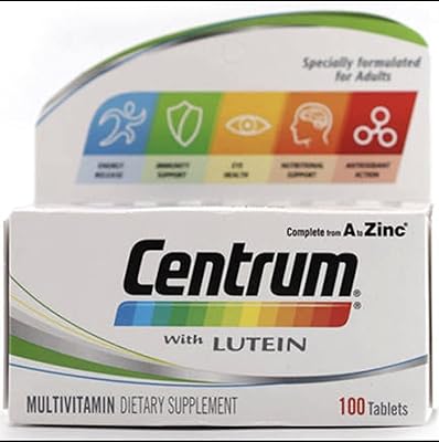 Comprimés centrum avec lutéine, complément nutritionnel pour multisports, 100 comprimés, moyen avec lutéine