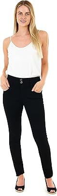 Jean taille haute pour femme, jean double bouton, pantalon décontracté en coton