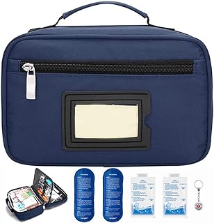 Sac isotherme portable à insuline, sac de voyage étanche pour organisation médicale, bleu