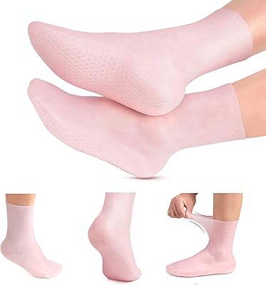 Chaussettes longues en silicone hydratantes, chaussettes en gel doux à l'aloe vera, chaussettes