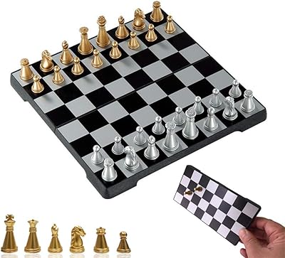 Mini jeu d'échecs de voyage magnétique cocoson - 6,5 pouces, jeu d'échecs pliable