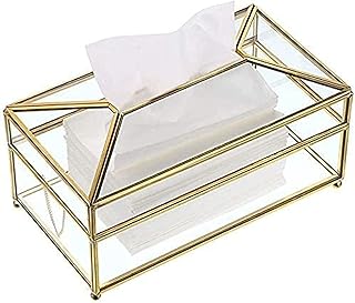 Boîte à mouchoirs rectangulaire en verre transparent dubkart boîte de rangement décorative